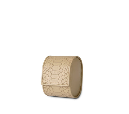 Watch Case 02 – Håndlavet Urkasse i Læder med Krokodillepræg og Herringbone For