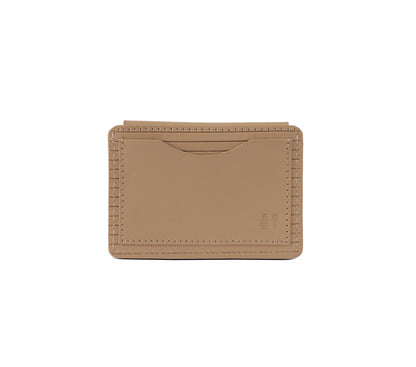 Læder Kortholder – Håndlavet Card Case med Knap og Herringbone