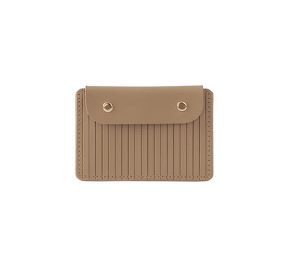 Læder Kortholder – Håndlavet Card Case med Knap og Herringbone