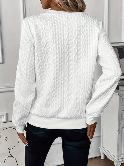 Kabelstrikket Halv-Lynlås Sweater – Klassisk Stil & Varm Komfort | Perfekt til Efterår & Vinter