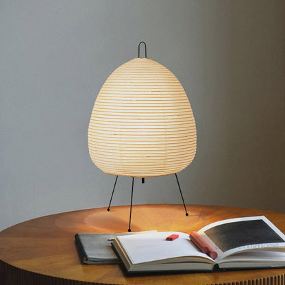 WabiGlow Bordlampe – Håndlavet RisPapir Skærm med Wabi-Sabi Æstetik og Justerbart LED Lys