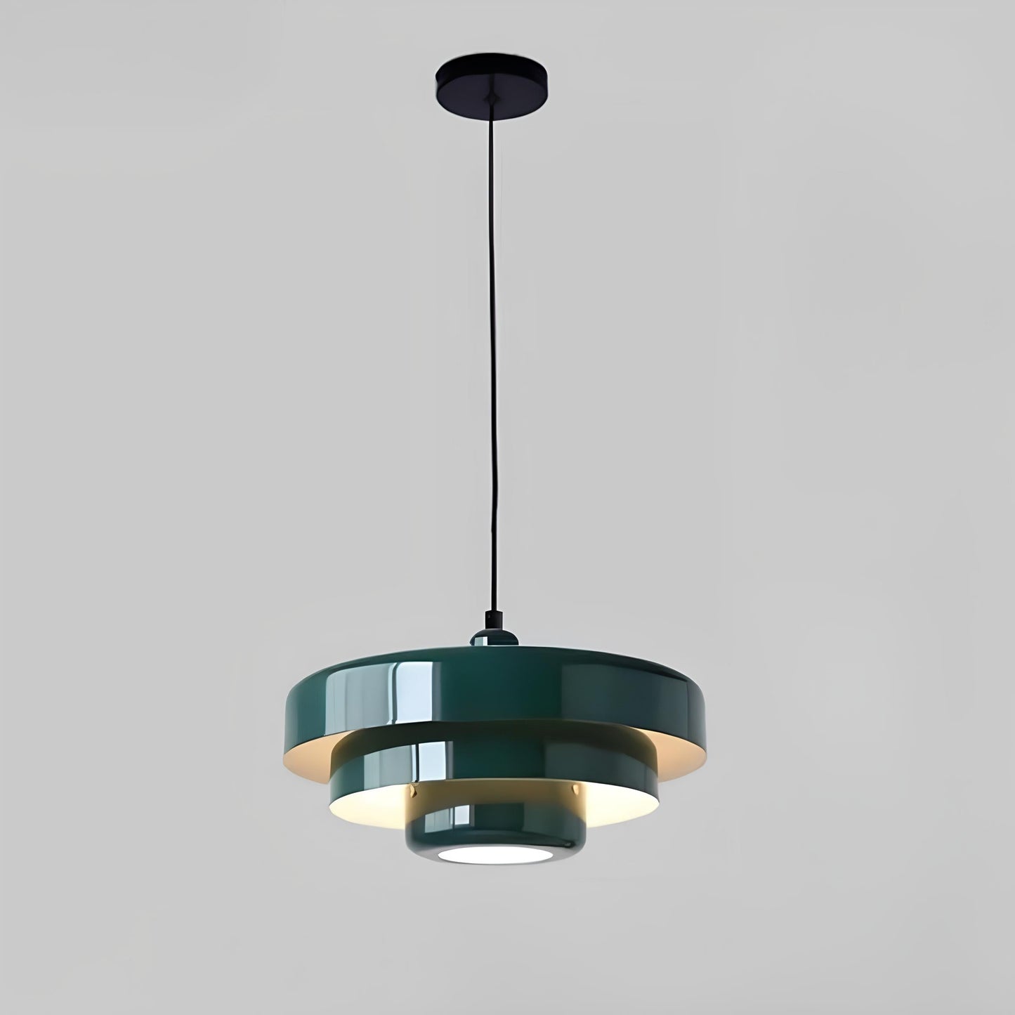 PrismicCircle Glas Loftslampe – Moderne Nordisk Design | Justerbar Kabellængde, Elegant Belysning til Stue, Køkken & Spisestue