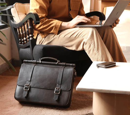 Selviz Genuine Leather Laptop Bag
