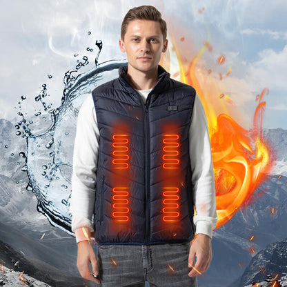 Opvarmet Vest til Mænd & Kvinder | Elektrisk Varm Vest med 13 Varmezoner & 3 Temperaturindstillinger | Genopladelig & Vandtæt for Vinter, Udendørs & Arbejde