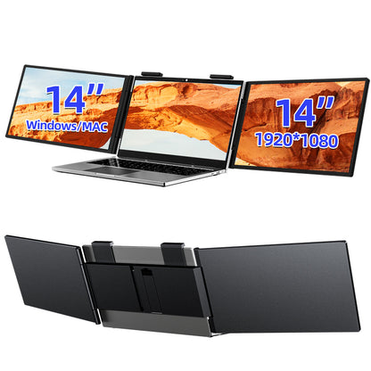 ScreenBooster – Bærbar 14” Triple Skærm til Laptop | Øget Produktivitet & Multitasking